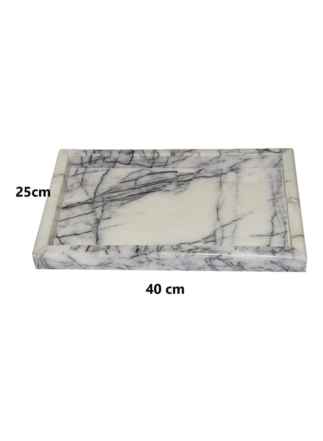 ماركة غير محددة - طقم صواني من الرخام، مكونة من قطعتين. أبيض 40x25x4.5cm + 16x16x4.5cmØ³Ù†ØªÙŠÙ…ØªØ± - Image 1