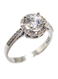 Sterling Silver Zircon Studded Ring