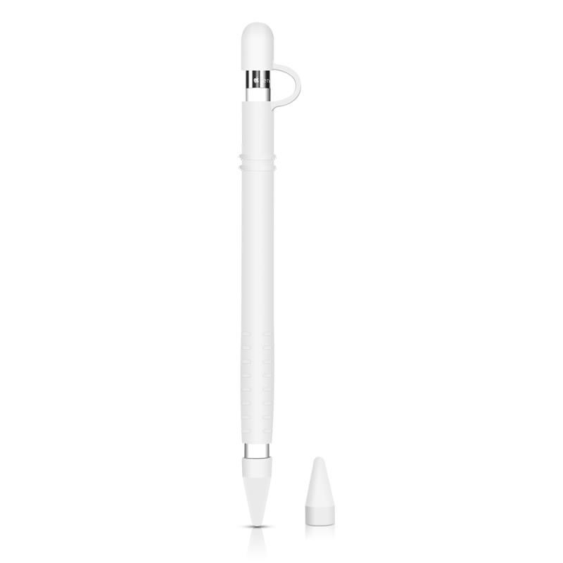 VINSOC Silicone Protective Case Holder With Nib Cover For Apple Pencil 1st Generation White  - Image 1