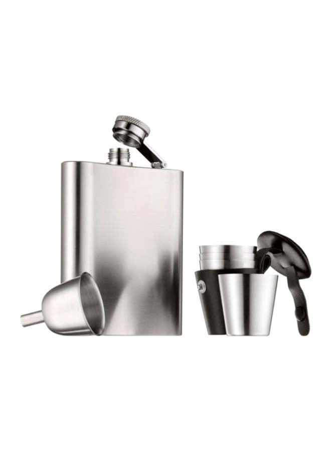 WMF Tableware Manhattan Hip Flask With Funnel Set Silver 