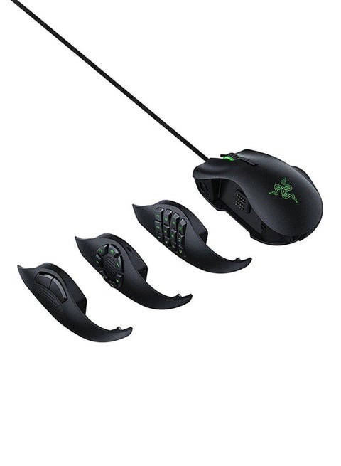Naga Trinity Gaming Mouse  16,000 DPI Optical Sensor, Chroma RGB Lighting, Interchangeable Side Plate w/ 2, 7, 12 Button Configurations, Mechanical Switches Black