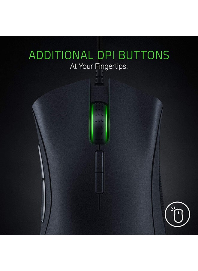 DeathAdder Essential Gaming Mouse: 6400 DPI Optical Sensor - 5 Programmable Buttons - Mechanical Switches - Rubber Side Grips - Classic Black - v1594287213/N20897377A_8