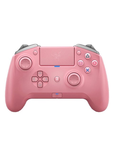 Raiju Tournament Edition Quartz - Wireless and Wired Gaming Controller with Mecha Tactile Action Buttons, Interchangeable Parts and Quick Control Panel, compatible with PS4 and PC, Pink