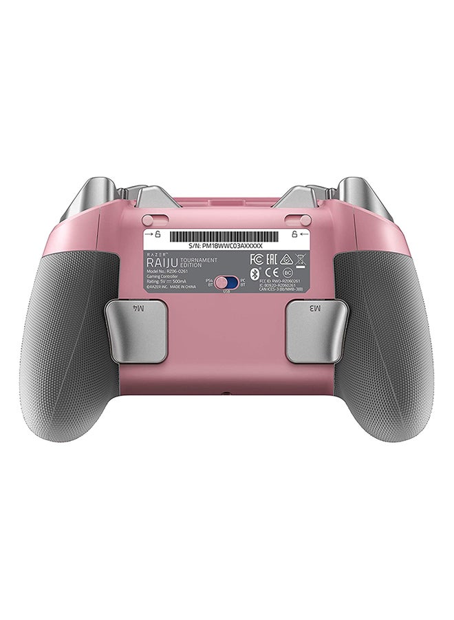 RAZER - Raiju Tournament Edition Quartz - Wireless and Wired Gaming Controller with Mecha Tactile Action Buttons, Interchangeable Parts and Quick Control Panel, compatible with PS4 and PC, Pink - Image 1
