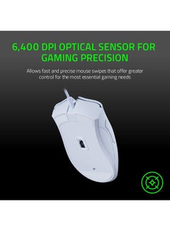 RAZER DeathAdder Essential Gaming 6400 DPI Optical Sensor Mouse White  - Image 4
