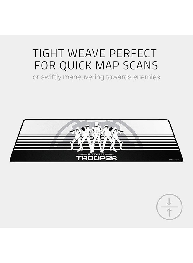 Goliathus Extended (Speed) Stormtrooper Edition - Light Friction Surface - ANTI-Fraying Stitched Frame - Portable Cloth-Based Design - Extended Precision Cloth Gaming Mat Stormtrooper Edition
