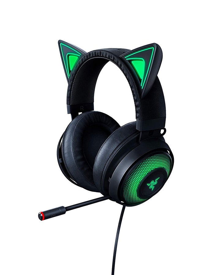 RAZER Kraken Kitty RGB USB Gaming Headset - THX 7.1 Spatial Surround Sound, Chroma RGB Lighting, Retractable Active Noise Cancelling Mic, Lightweight Aluminum Frame for PC - Classic  - Image 1