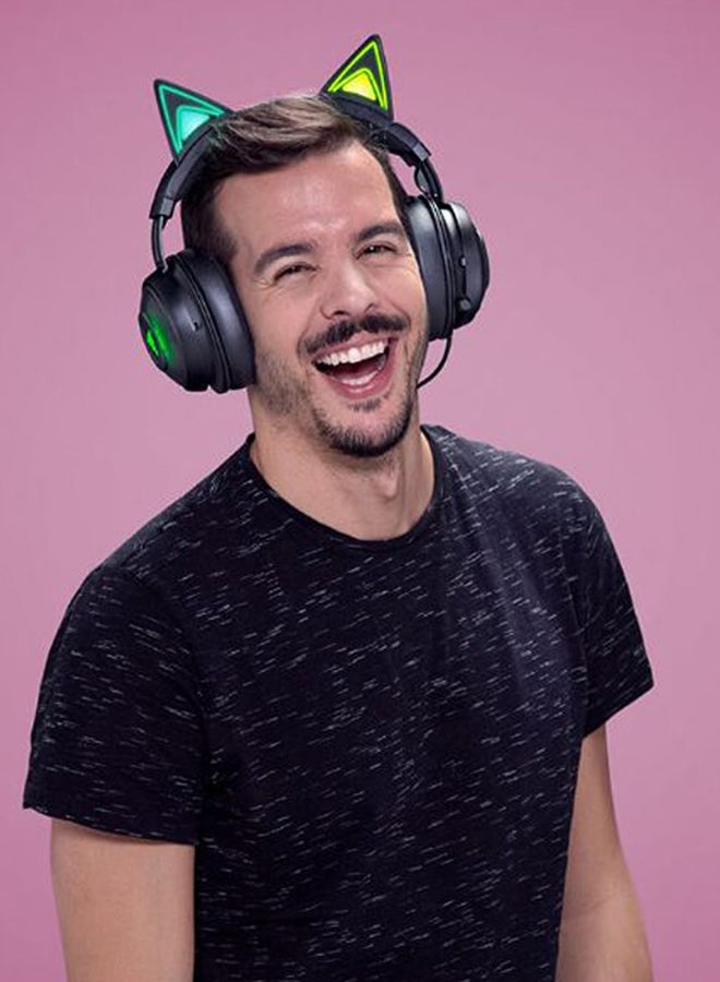RAZER - Kraken Kitty RGB USB Gaming Headset - THX 7.1 Spatial Surround Sound, Chroma RGB Lighting, Retractable Active Noise Cancelling Mic, Lightweight Aluminum Frame for PC - Classic - Image 1
