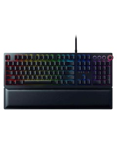Huntsman Elite Gaming Keyboard Fastest Keyboard Switches Ever, Linear Optical Switches, Chroma RGB Lighting, Magnetic Plush Wrist Rest, Dedicated Media Keys & Dial Black Black
