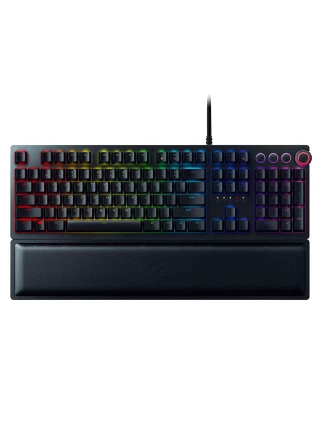 RAZER - Huntsman Elite Gaming Keyboard Fastest Keyboard Switches Ever, Linear Optical Switches, Chroma RGB Lighting, Magnetic Plush Wrist Rest, Dedicated Media Keys & Dial Black Black - Image 1