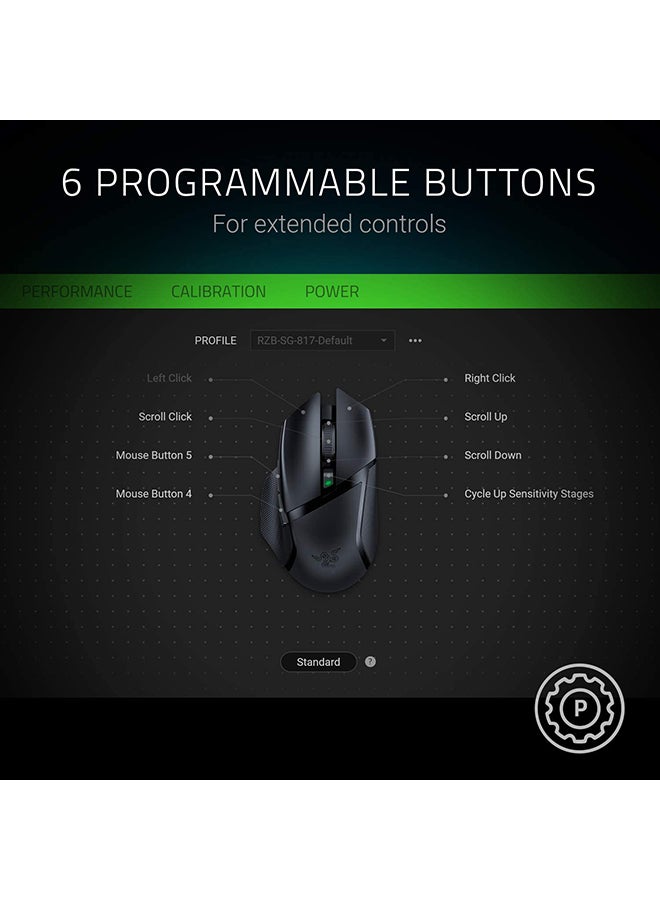 RAZER - Razer Basilisk X Hyperspeed Wireless Gaming Mouse: Bluetooth & Wireless Compatible, 16K Dpi Optical Sensor, 6 Programmable Buttons, 450 Hr Battery, Classic Black - Image 1