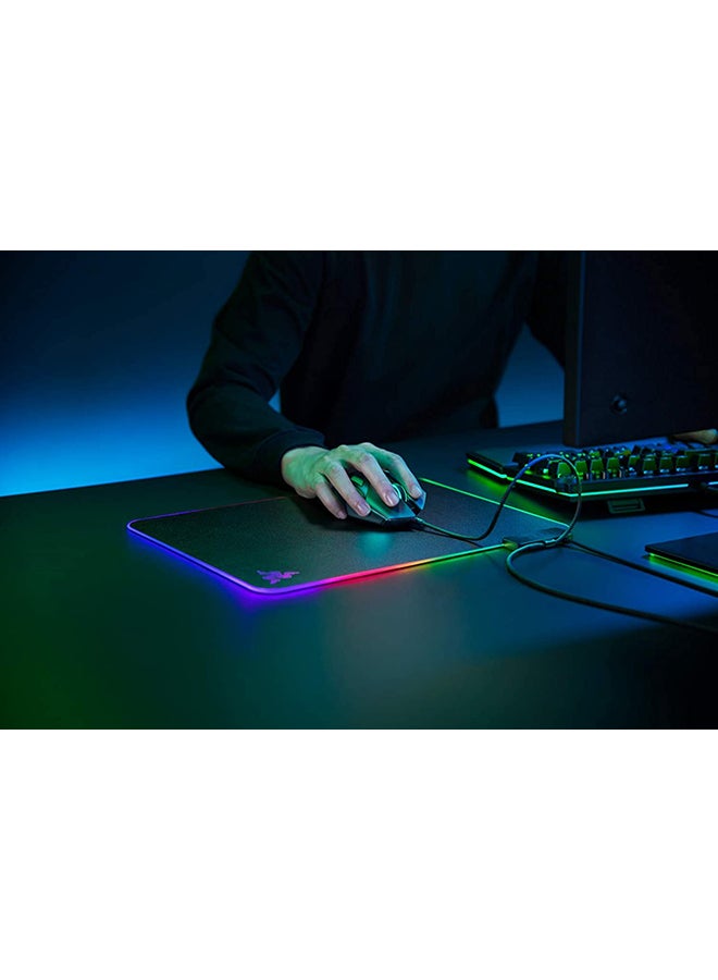 RAZER - Razer Firefly V2 -Hard Surface Gaming Mouse Mat(Micro-Textured Surface, Cable Holder, RGB Chroma Lighting) Black Black - Image 1