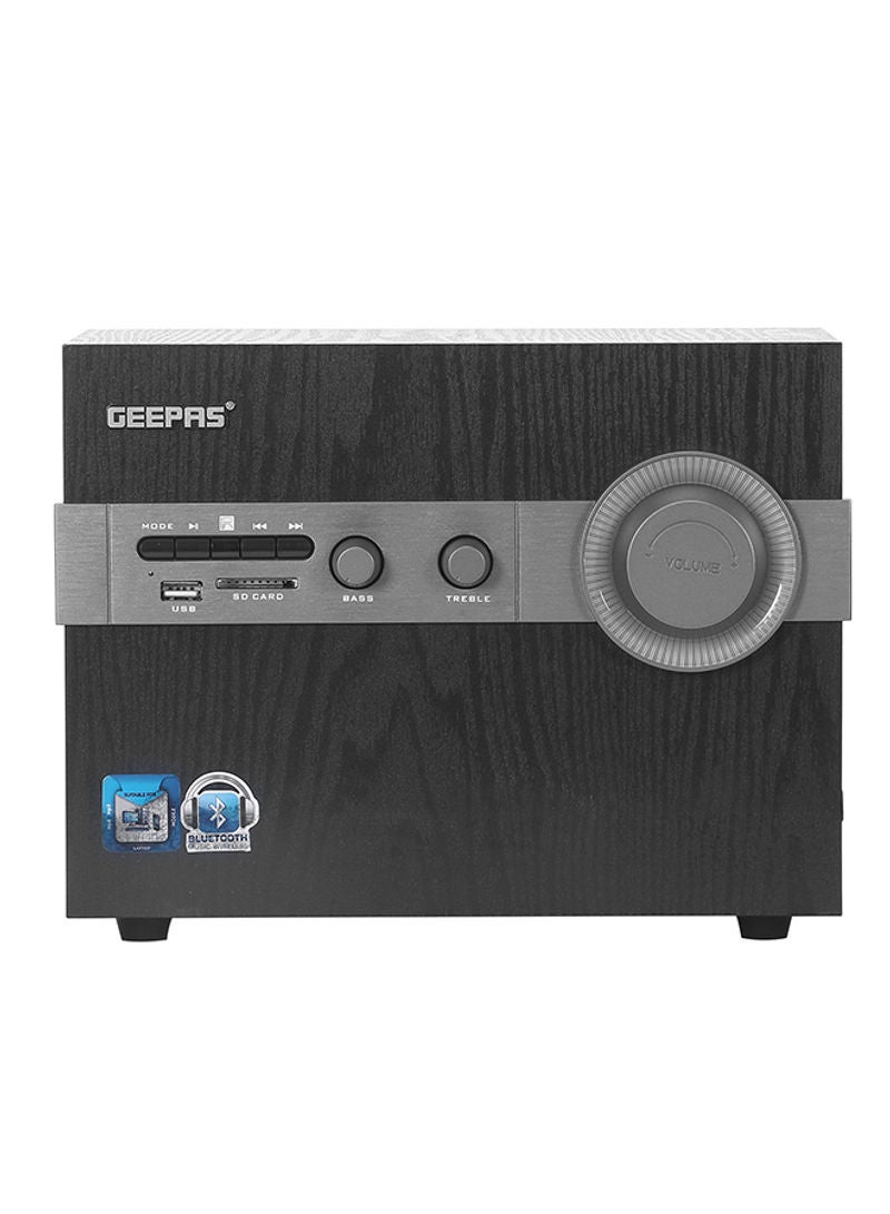 GEEPAS - 2.1-Channel Multimedia Speaker System With USB - SD Card Slots And FM Radio - Bluetooth GMS8516 Black - Image 1
