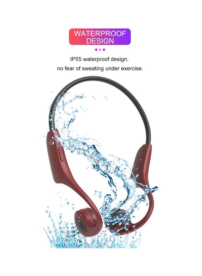 H10 On-Ear Bone Conduction Bluetooth Headset Red  - Image 3