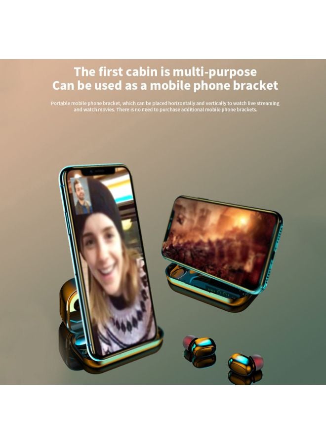 G6S سماعات أذن لاسلكية معها علبة شحن ذهب / أزرق - Image 3