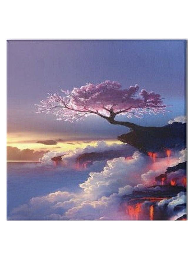 Nature Animation Hidden Frame Canvas Wall Painting Blue/Pink/Black 50 x 50cm - Image 1
