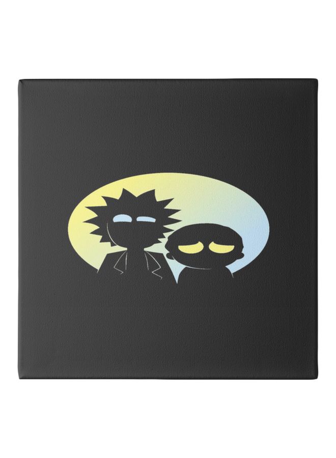 لوحة فنية من قماش الكانفاس لديكور الحائط تمثل Rick and Morty أسود/أزرق/أصفر 50x50سم