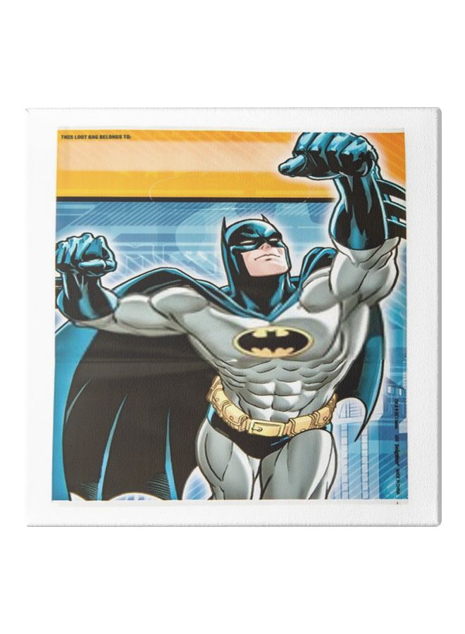 Batman Themed Canvas Wall Painting With Hidden Frame Grey/Blue/Yellow 50x50cm