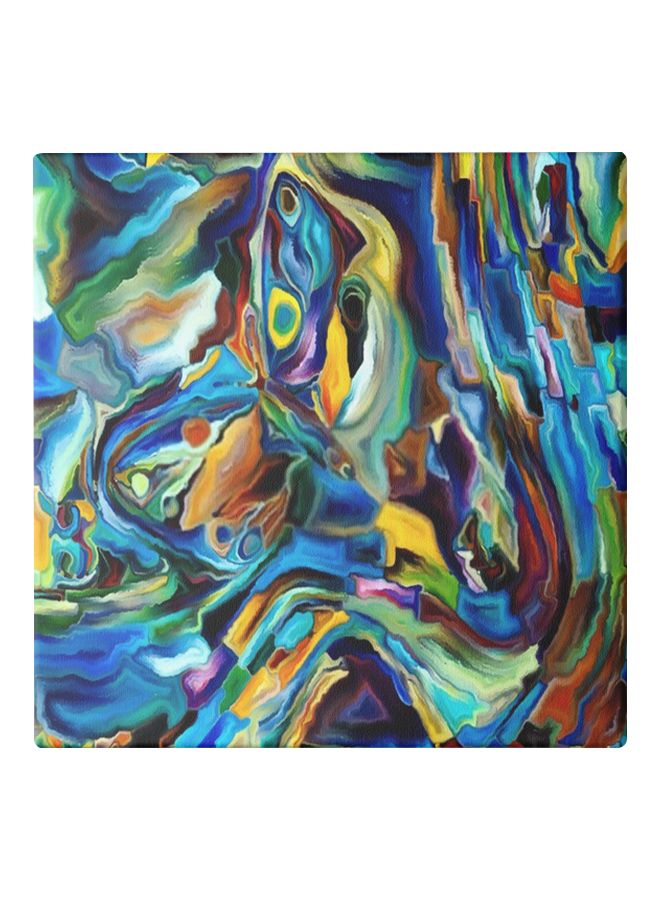 لوحة فنية من قماش الكانفاس لديكور الحائط مزودة بإطار، برسمة فراشة ملونة متعدد الألوان 50x50سم