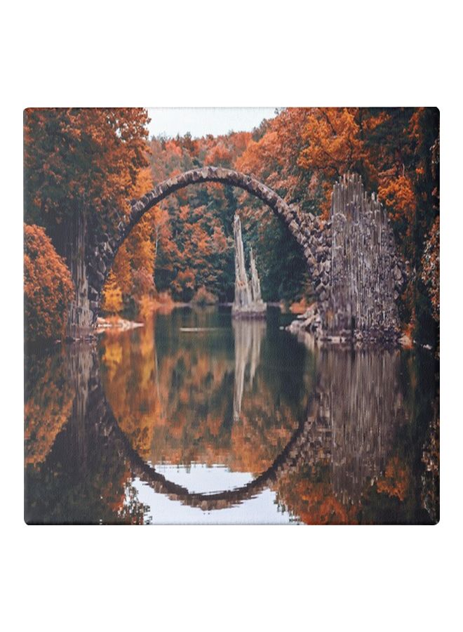 Nature Themed Canvas Painting With Frame Brown/Grey/Clear 50x50cm 