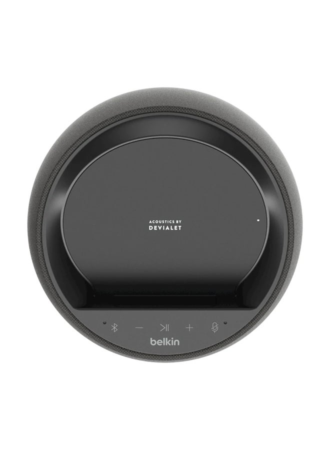 Soundform Elite Hi-Fi Smart Speaker + Wireless Charger, Alexa Voice-controlled Bluetooth Speaker - Devialet Sound Technology - Fast Wireless Charging For iPhone, Samsung Galaxy And More Black