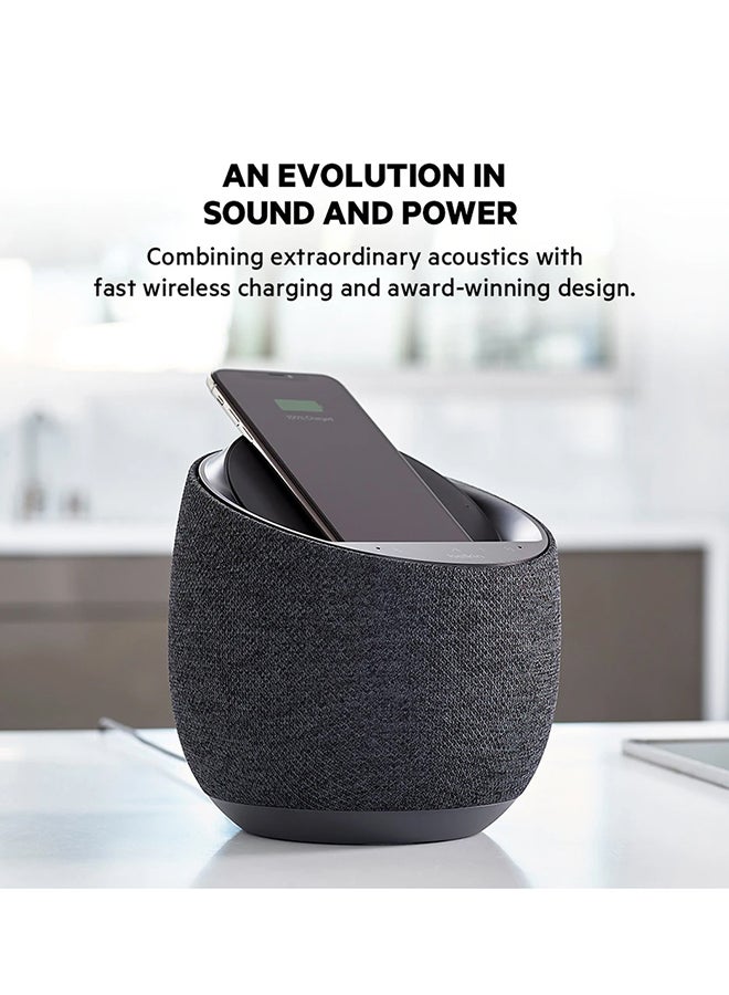 Soundform Elite Hi-Fi Smart Speaker + Wireless Charger, Alexa Voice-controlled Bluetooth Speaker - Devialet Sound Technology - Fast Wireless Charging For iPhone, Samsung Galaxy And More Black