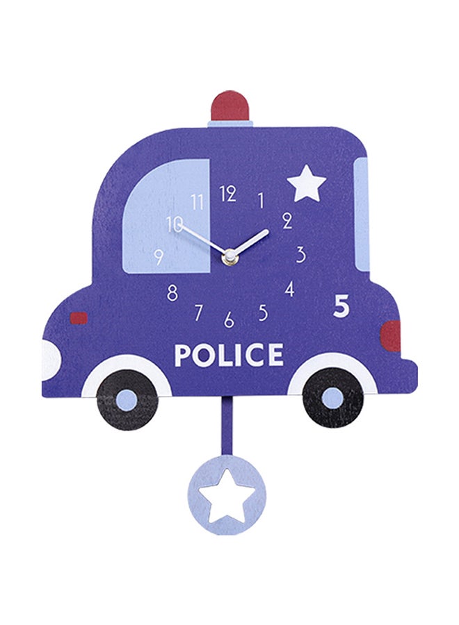 Creative Police Car Shape Wall Clock Blue 32x7x32cm - Image 1