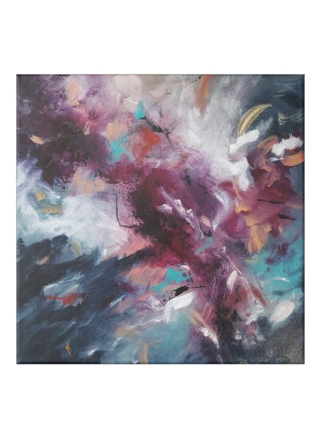 Drawing Colors Themed Canvas Painting With Frame Black/Blue/Purple 50x50cm - Image 1