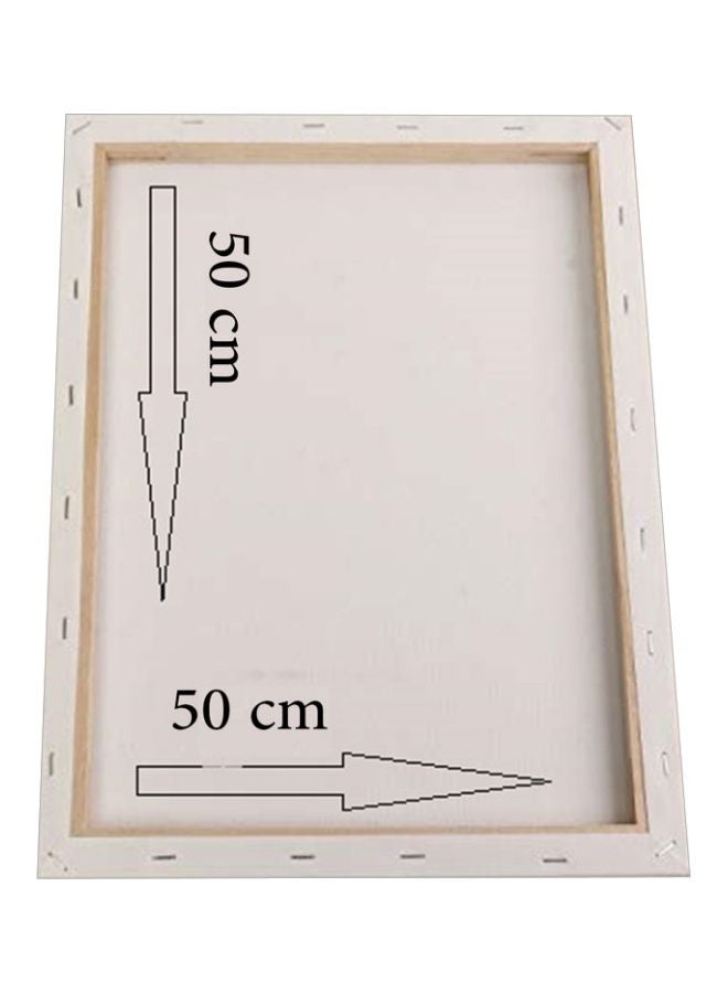 لوحة فنية جدارية لكمان على قماش الكانفاس بإطار برتقالي/ أزرق/ أبيض 50x50سم - Image 2