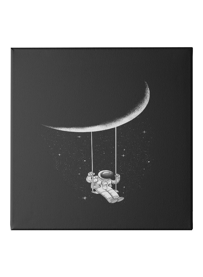 Astronaut Themed Canvas Painting With Frame Black/White 50x50cm - Image 1