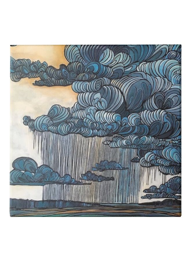 لوحة فنية لسحب من قماش الكانفاس مزودة بإطار أزرق/ أبيض/أحمر 50x50سم - Image 1
