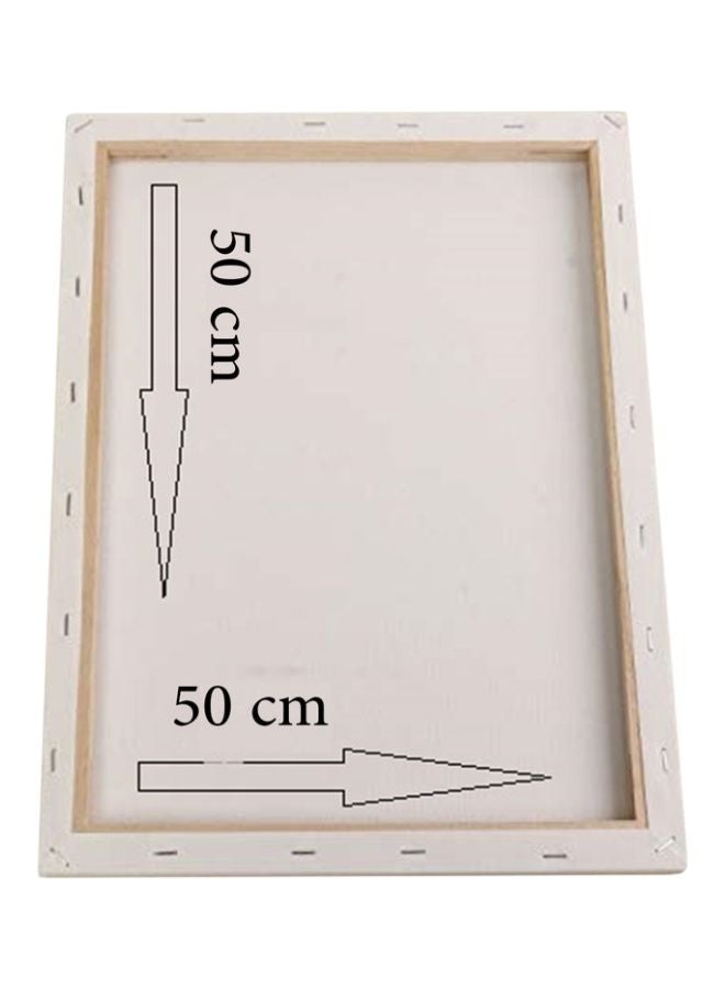 Fox Themed Canvas Wall Painting With Hidden Frame White/Black/Grey 50x50cm - Image 2