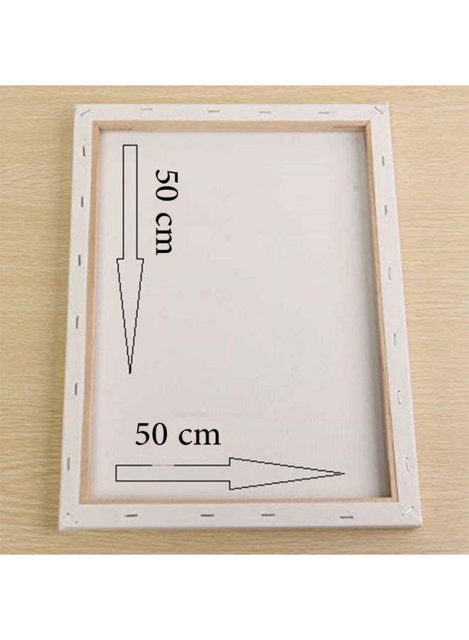 Silent Artists Themed Canvas Wall Painting With Hidden Frame White/Black/Brown 50x50cm  - Image 2