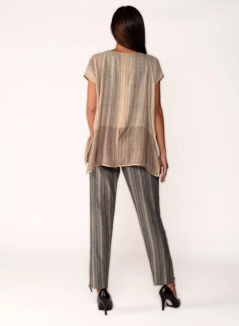 Sana'a Kayum Pure Pashmina Cape Top Beige - Image 3