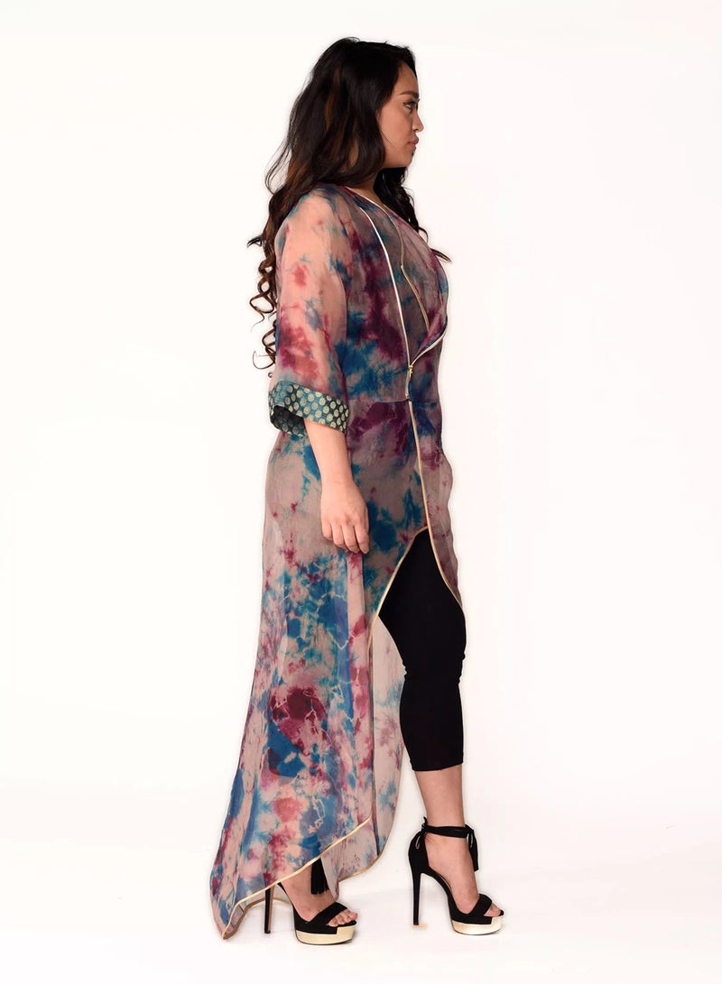 Sana'a Kayum Asymmetrical Organza Jacket Multicolour  - Image 2