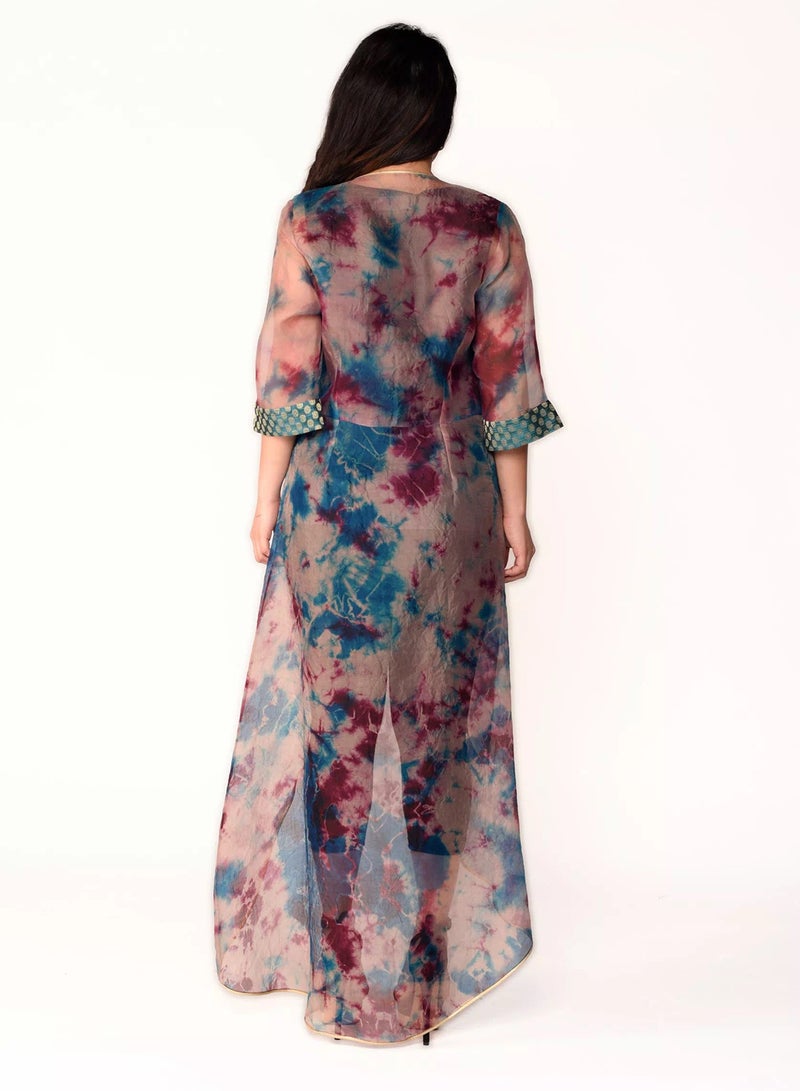 Sana'a Kayum Asymmetrical Organza Jacket Multicolour  - Image 3
