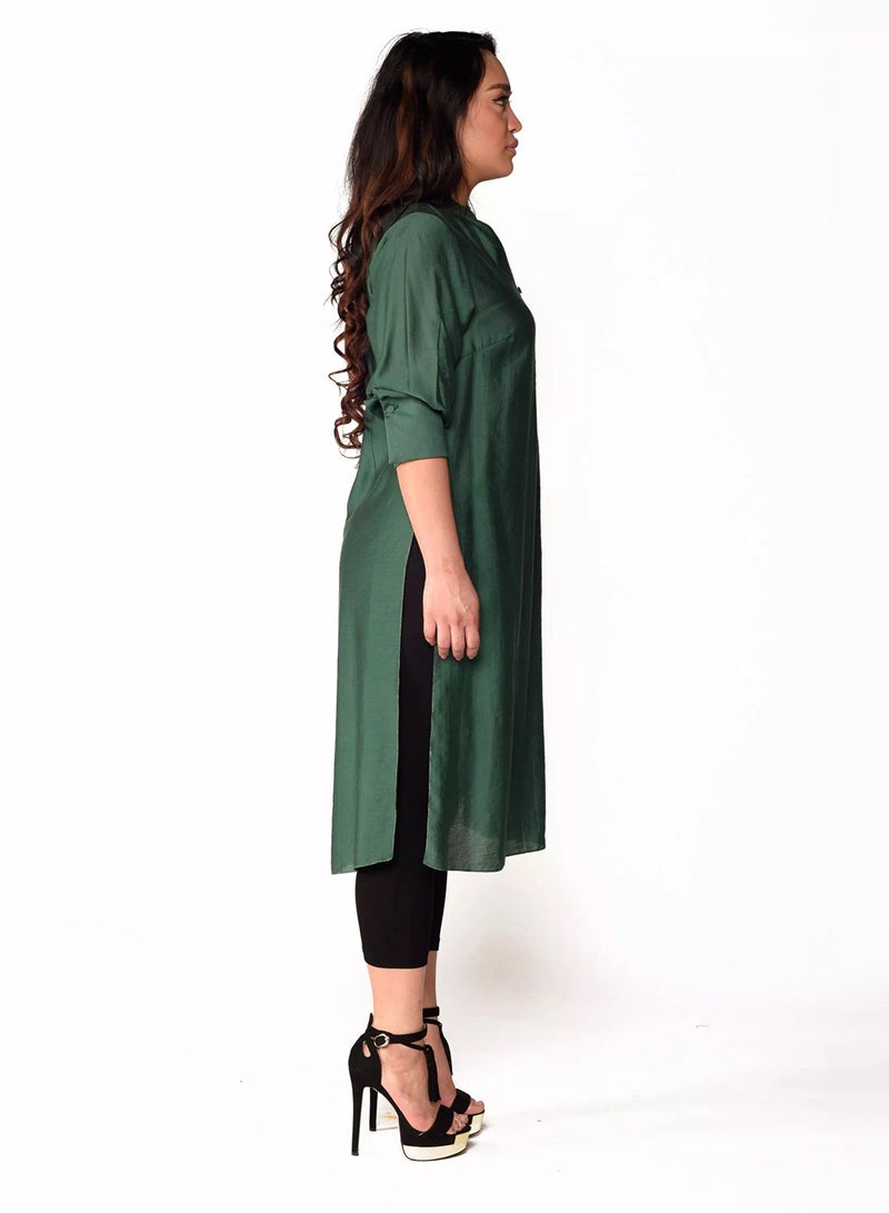 Sana'a Kayum - Classic Straight Kurta Emerald Green - Image 1
