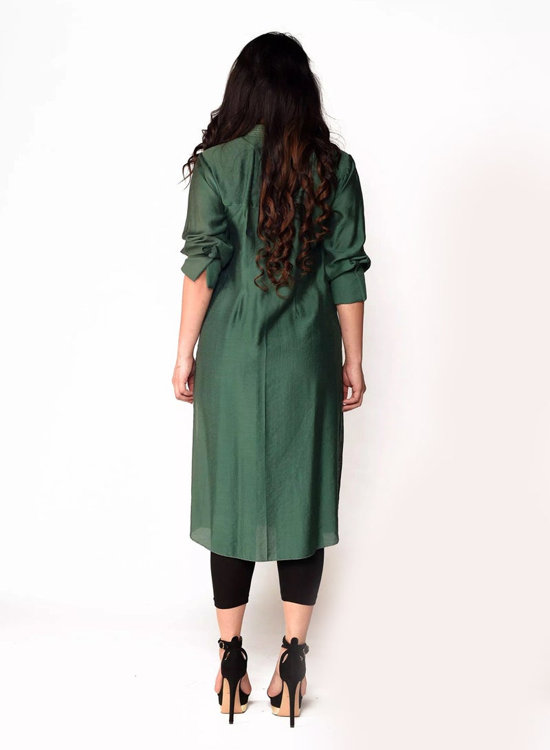 Sana'a Kayum - Classic Straight Kurta Emerald Green - Image 1