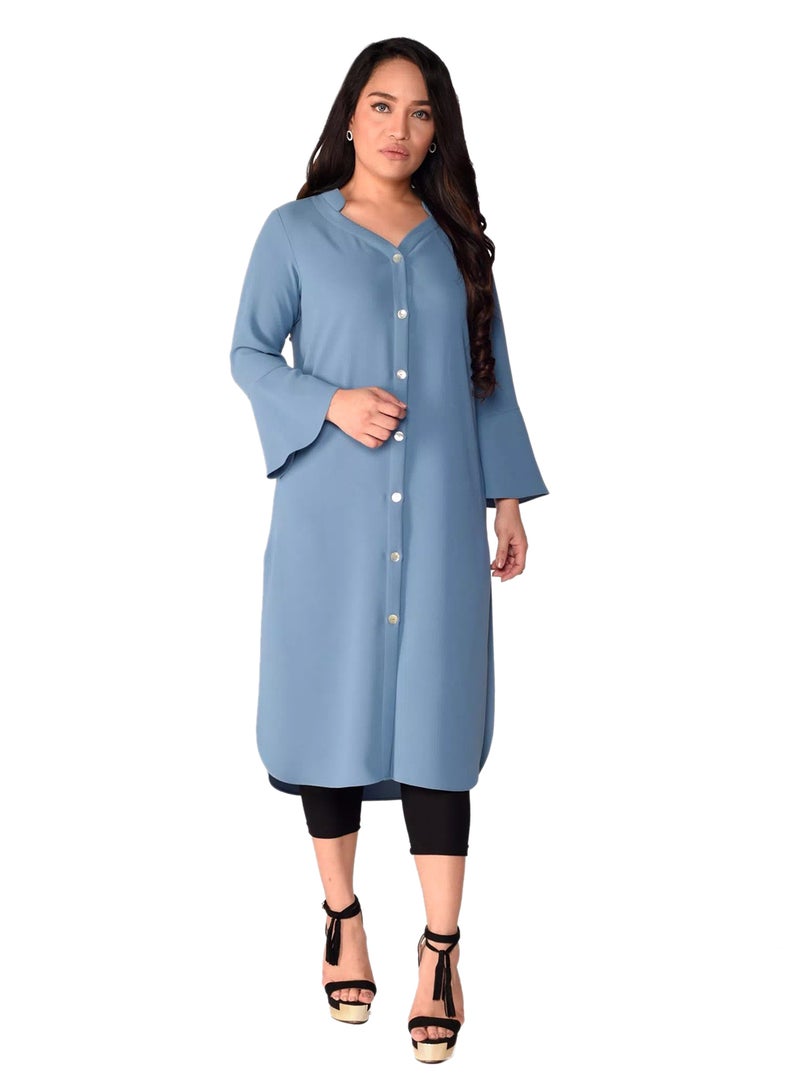 Sana'a Kayum Classic Shirt Kurta Vintage Blue  - Image 1