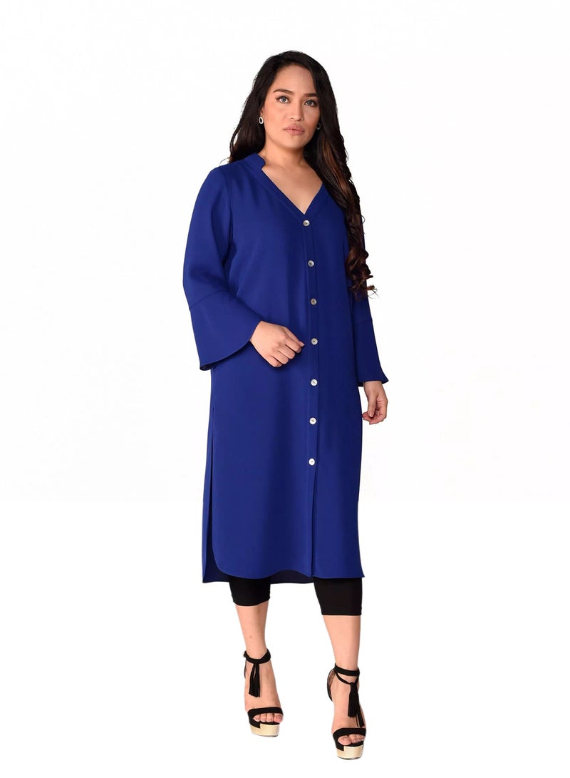 Sana'a Kayum - Classic Shirt Kurta Electric Blue - Image 1
