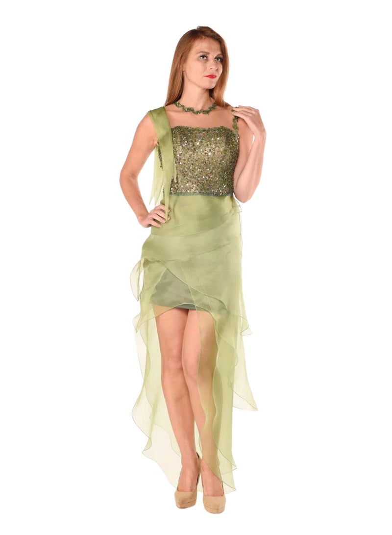 Sana'a Kayum Cascade Tunic Dress Green  - Image 1