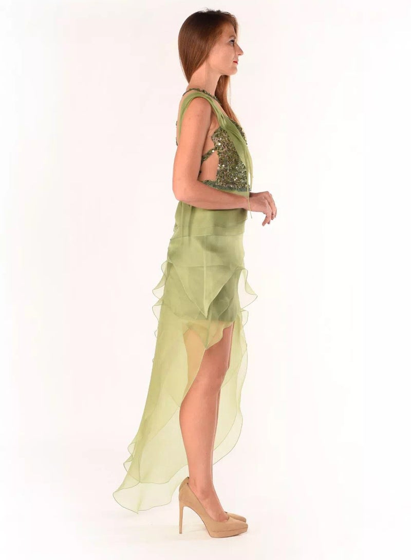Sana'a Kayum Cascade Tunic Dress Green  - Image 2