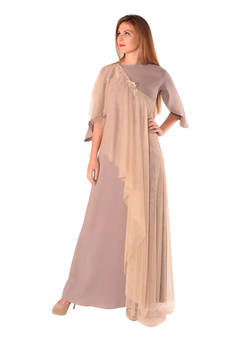 Sana'a Kayum U-Shaped Dress Beige  - Image 1