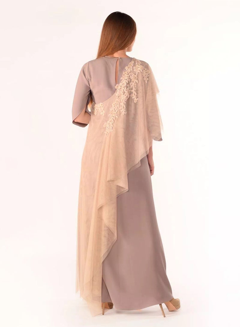 Sana'a Kayum U-Shaped Dress Beige  - Image 3