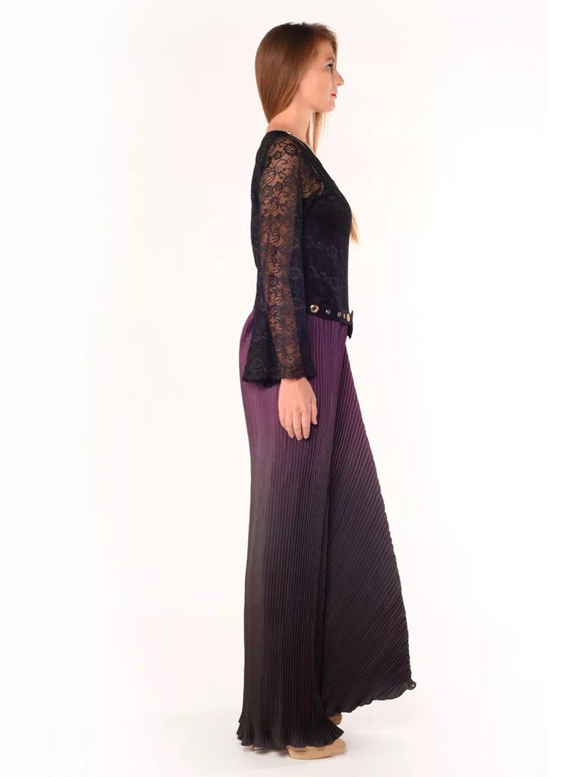 Sana'a Kayum Classic Arabian Dress Black/Mauve  - Image 2
