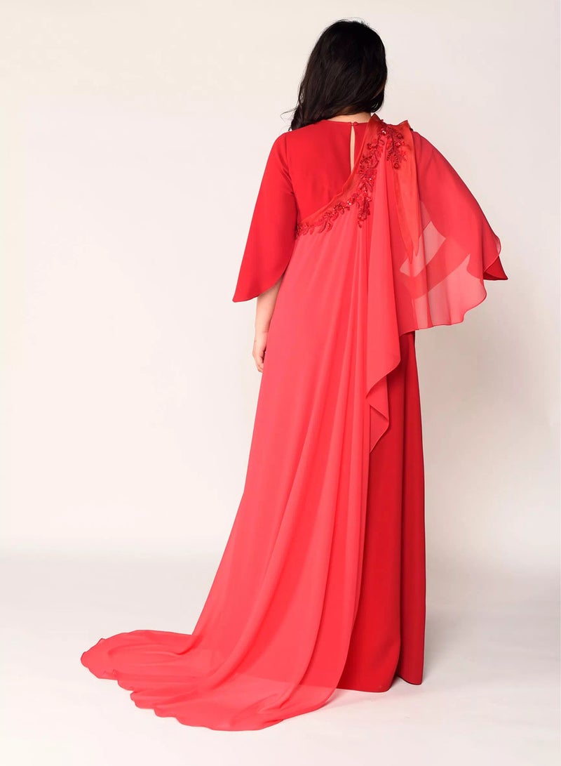 Sana'a Kayum - Classic Party Dress Cherry Red - Image 1