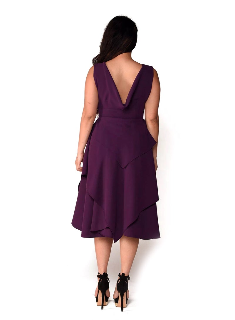 Sana'a Kayum - Classic Layered Dress Wine - Image 1