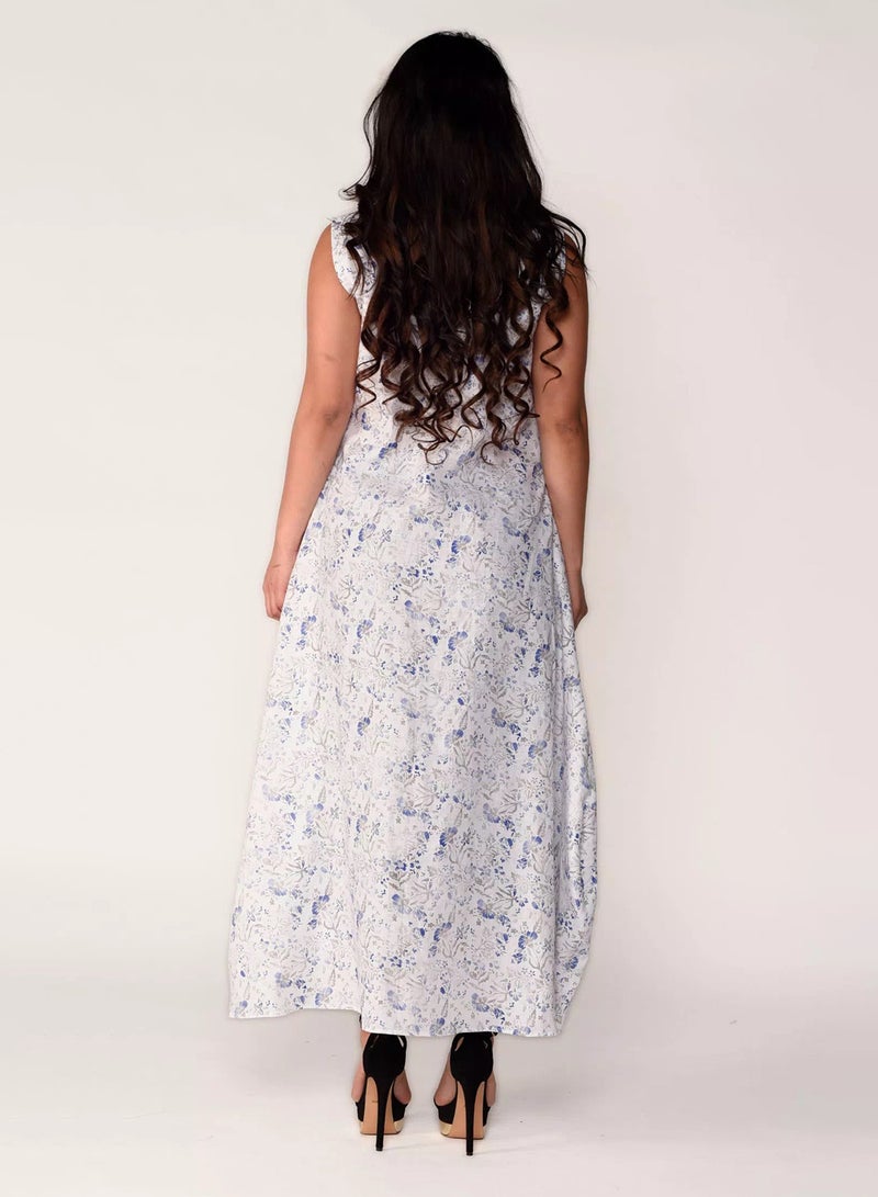 Sana'a Kayum - Printed Linen Kurta White - Image 1