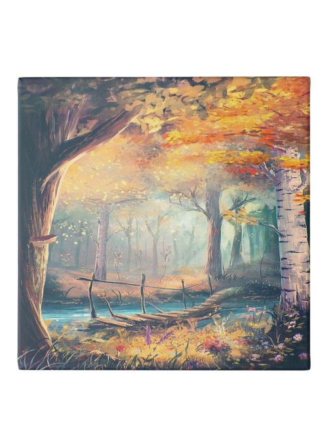 Nature Themed Canvas Framed Painting Multicolour 50x50cm