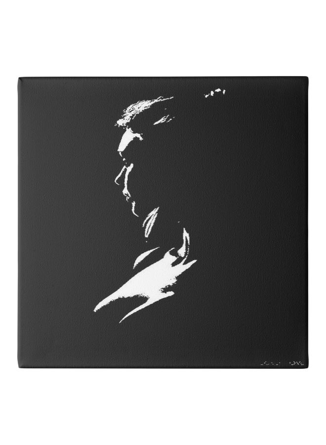 Girl Themed Wall Painting With Frame Black/White 50x50cm